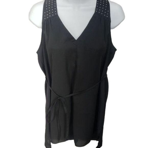 Motherhood Black Studded Small Sleeveless Blouse‎ Size small - Picture 1 of 12